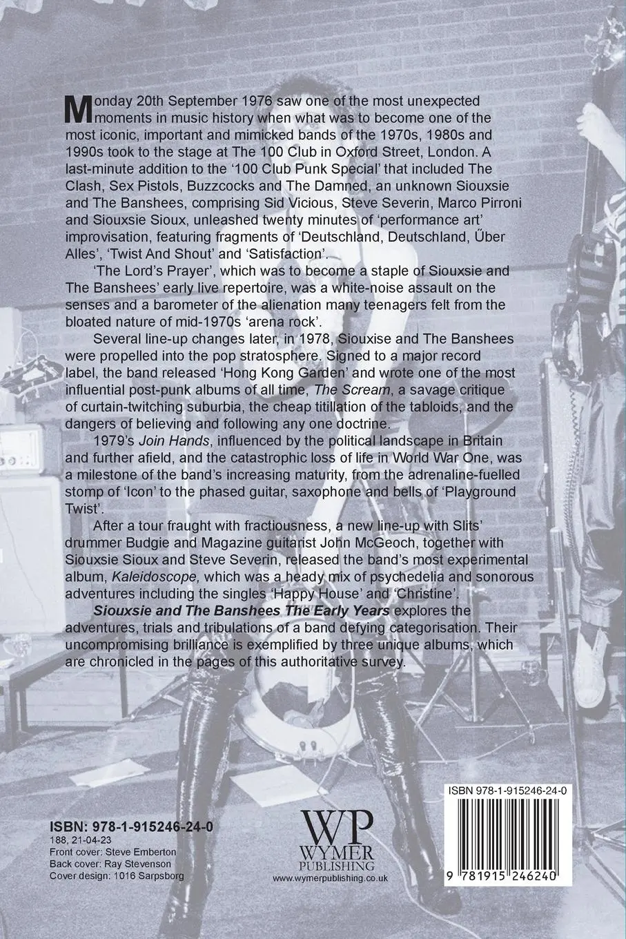 Rückseite: 9781915246240 | Siouxsie and the Banshees - The Early Years | Laurence Hedges | Buch