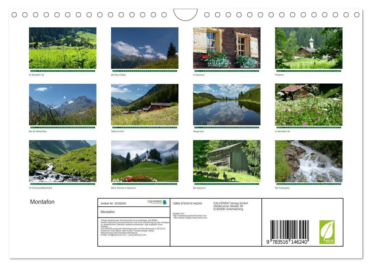 Bild: 9783516146240 | Montafon (Wandkalender 2026 DIN A4 quer), CALVENDO Monatskalender