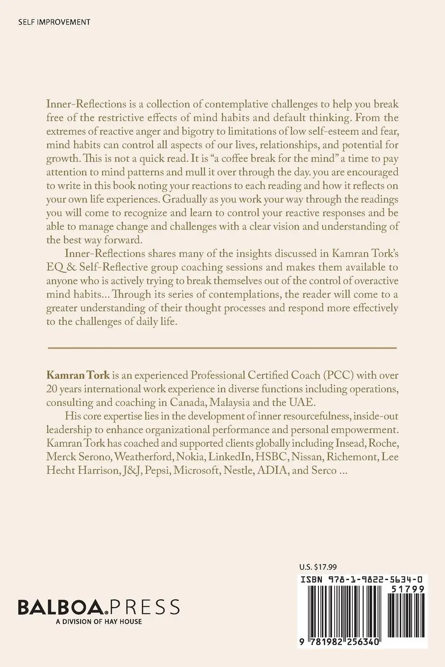 Rückseite: 9781982256340 | Inner-Reflections | An Inside-Out Journey of Self-Realization | Tork