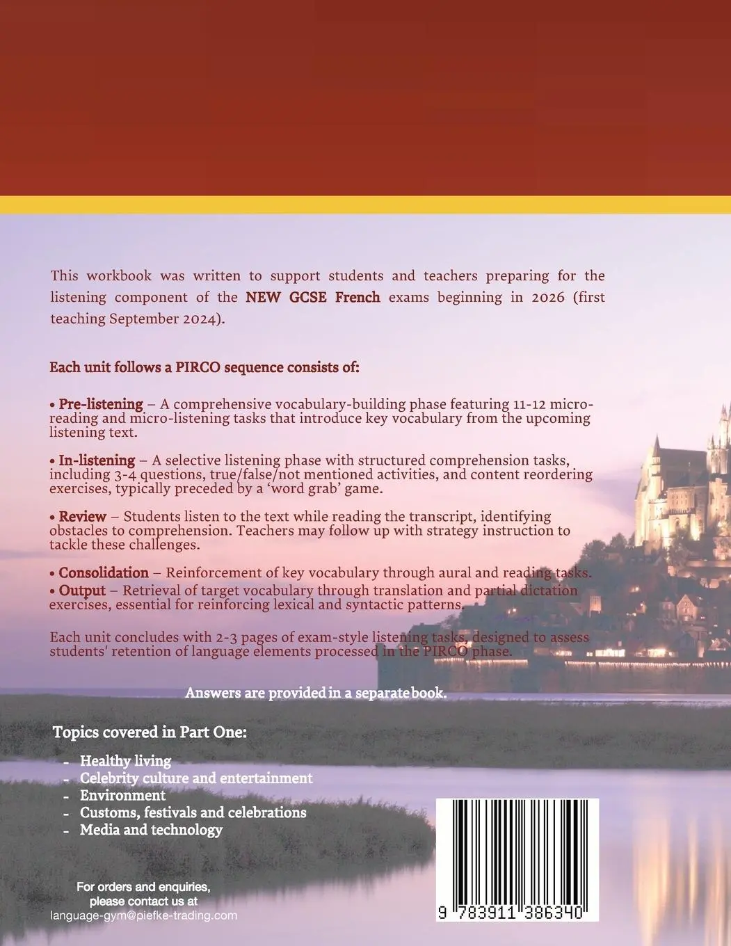 Rückseite: 9783911386340 | A New GCSE FRENCH LISTENING Workbook- Answer Booklet | Conti | Buch