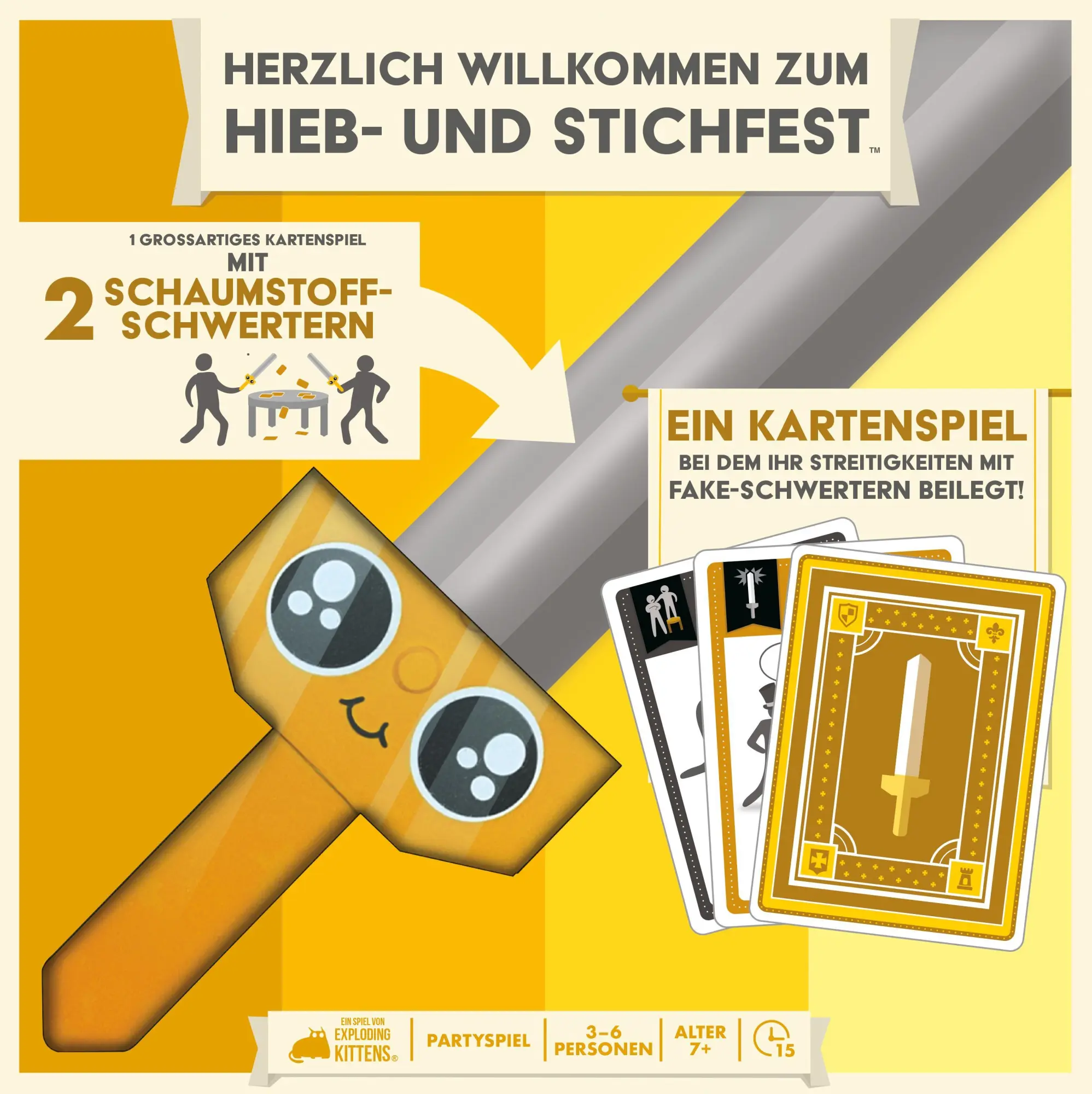 Cover: 810083046440 | Herzlich Willkommen zum Hieb- und Stichfest | Exploding Kittens | 2024