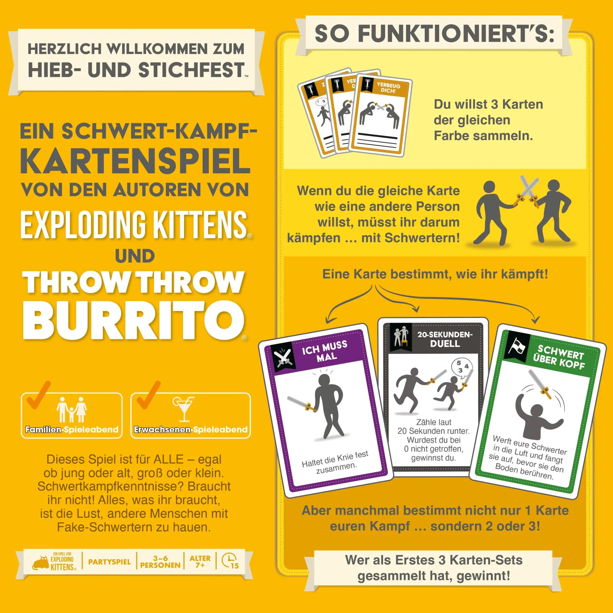 Bild: 810083046440 | Herzlich Willkommen zum Hieb- und Stichfest | Exploding Kittens | 2024