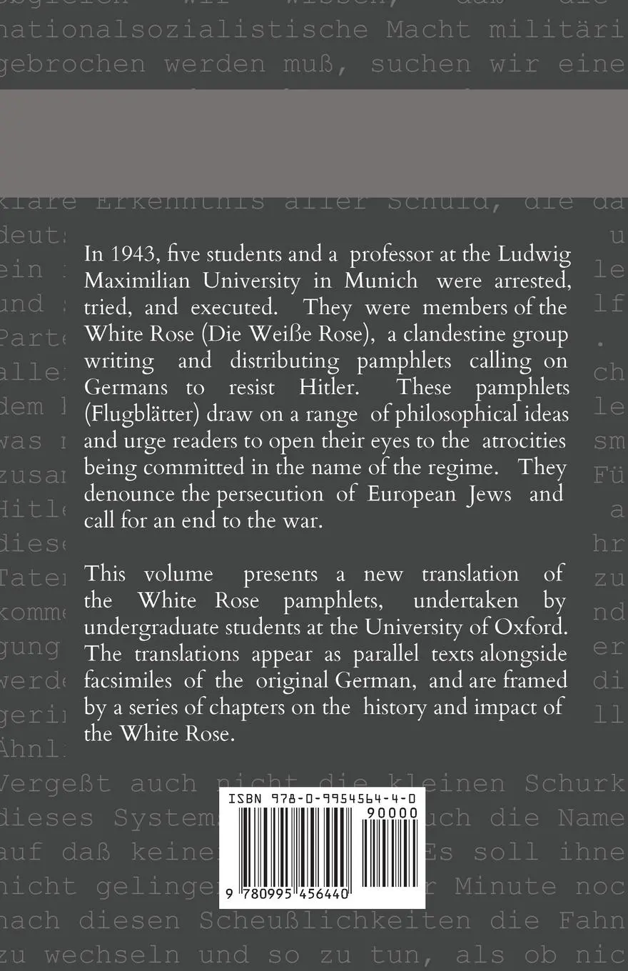 Rückseite: 9780995456440 | The White Rose | Reading, Writing, Resistance | Jakob Knab | Buch