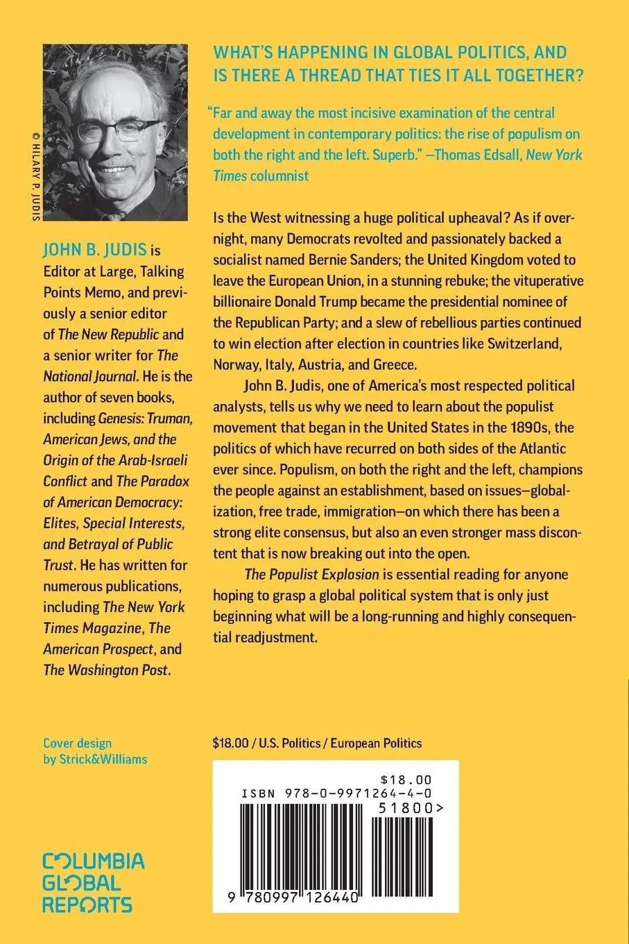 Rückseite: 9780997126440 | The Populist Explosion | John B Judis | Taschenbuch | 184 S. | 2016