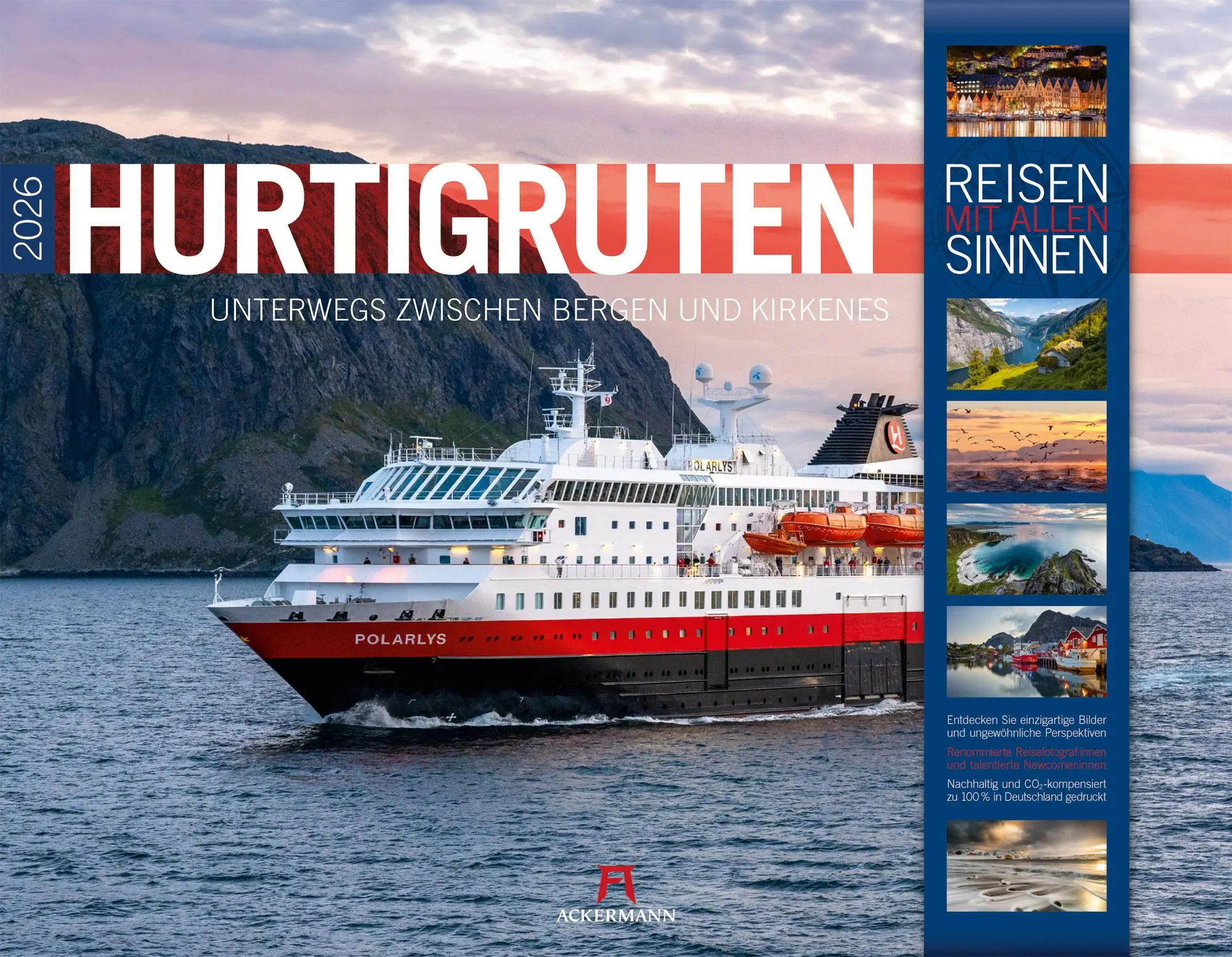 Cover: 9783838426440 | Hurtigruten Kalender 2026 Unterwegs zwischen Bergen und Kirkenes