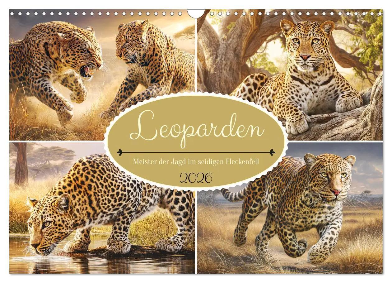 Cover: 9783457646540 | Leoparden. Meister der Jagd im seidigen Fleckenfell (Wandkalender...