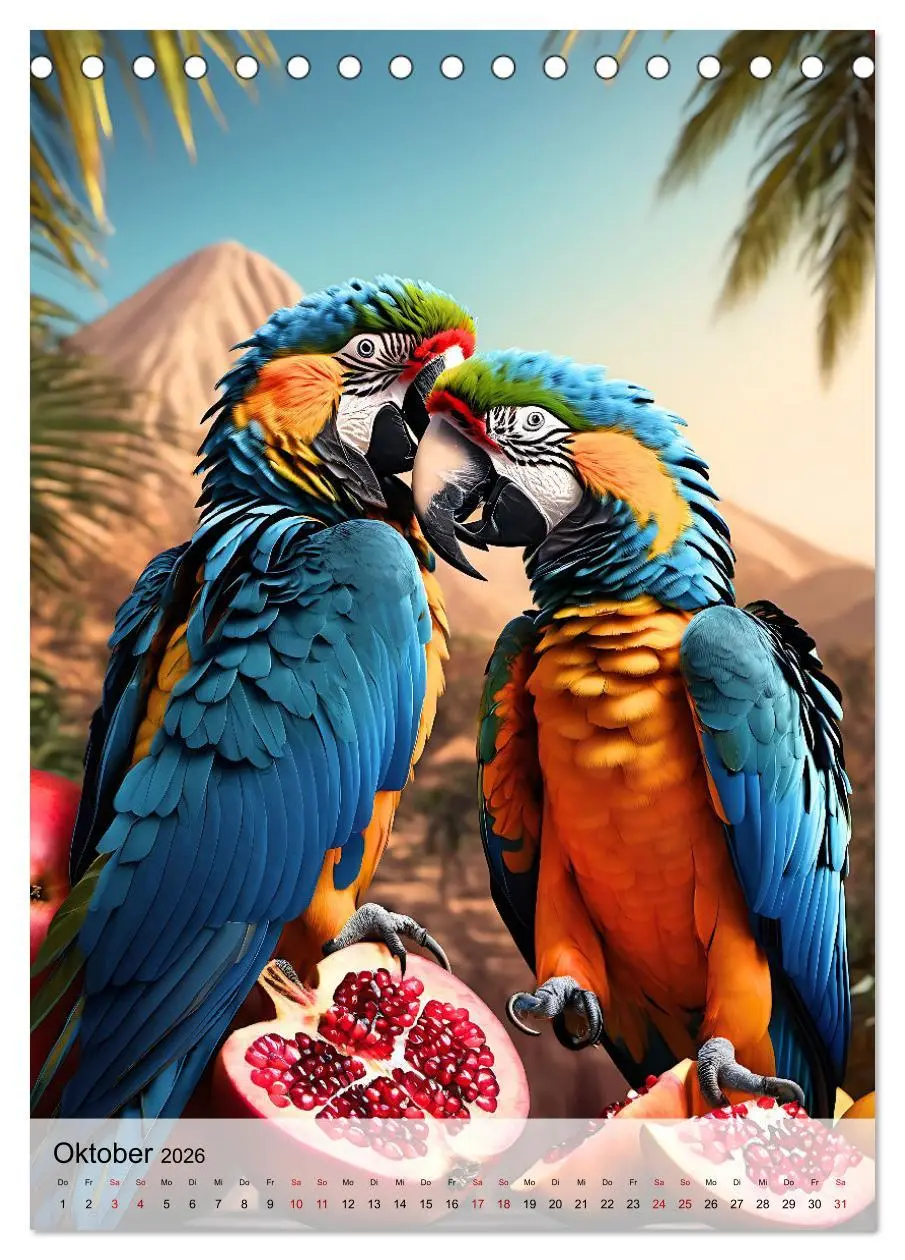 Bild: 9783516286540 | Die exotische Welt der Papageien (Tischkalender 2026 DIN A5 hoch),...