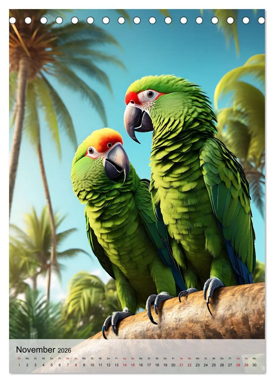 Bild: 9783516286540 | Die exotische Welt der Papageien (Tischkalender 2026 DIN A5 hoch),...