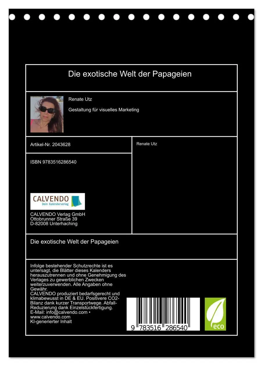 Bild: 9783516286540 | Die exotische Welt der Papageien (Tischkalender 2026 DIN A5 hoch),...