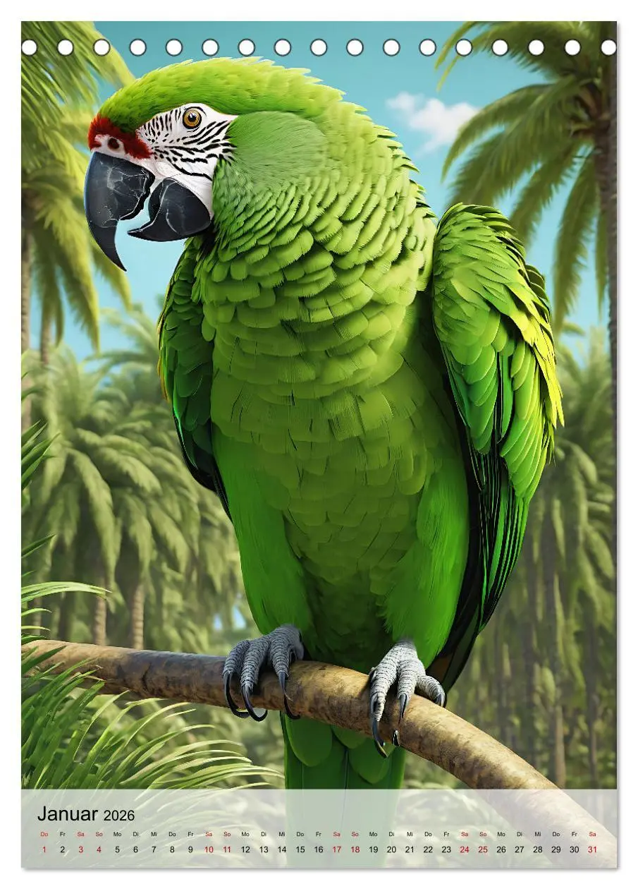 Bild: 9783516286540 | Die exotische Welt der Papageien (Tischkalender 2026 DIN A5 hoch),...