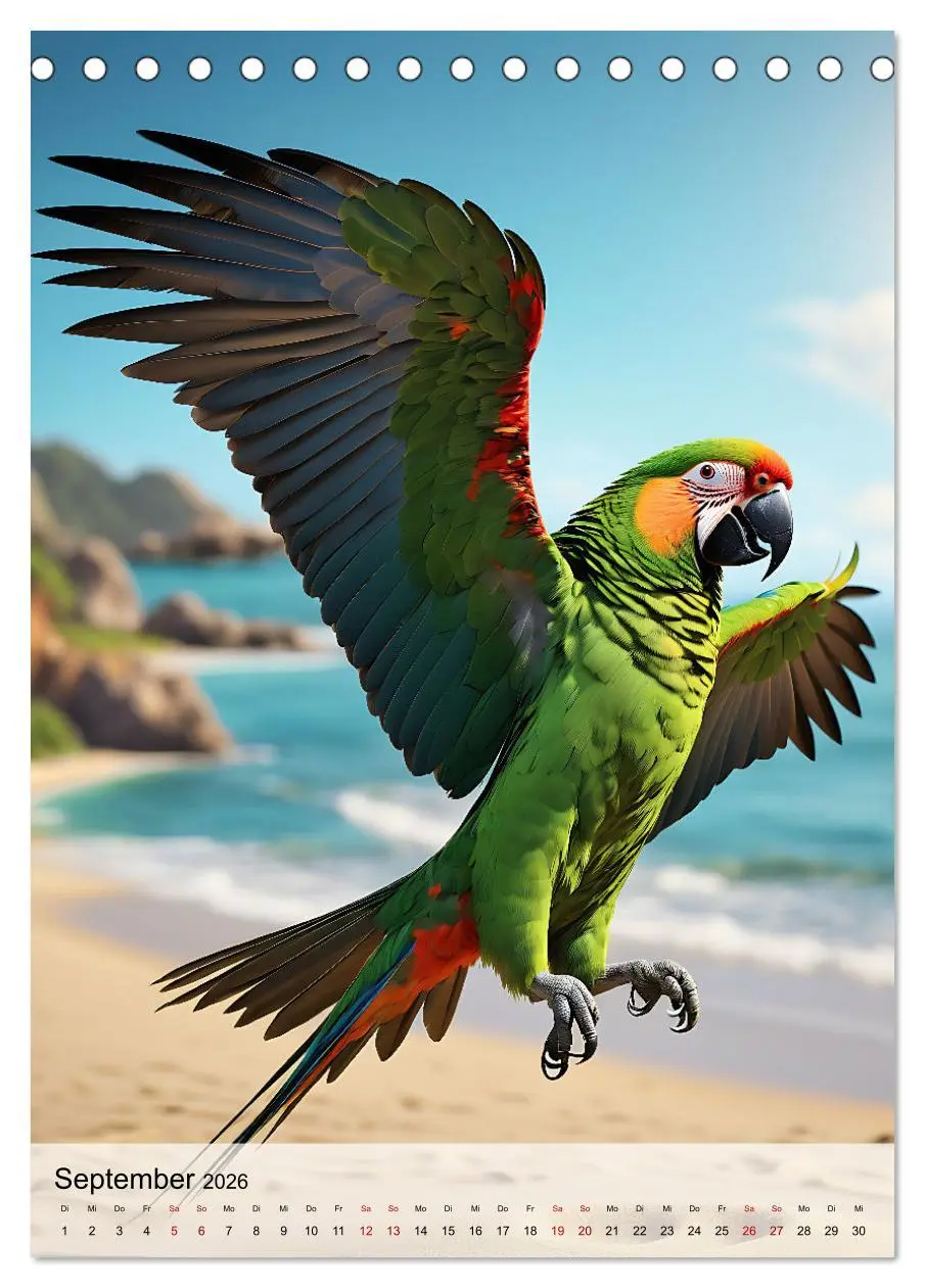 Bild: 9783516286540 | Die exotische Welt der Papageien (Tischkalender 2026 DIN A5 hoch),...