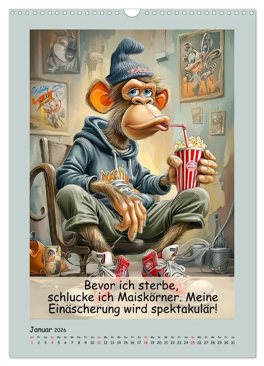 Bild: 9783516736540 | Affengeil. Humor aus dem Großstadtdschungel (Wandkalender 2026 DIN...