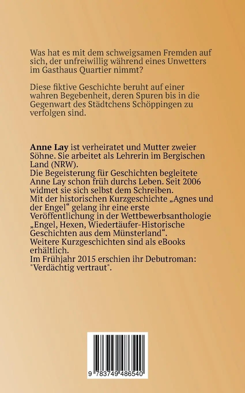 Rückseite: 9783749486540 | Agnes und der Engel | Historische Kurzgeschichte | Anne Lay | Buch