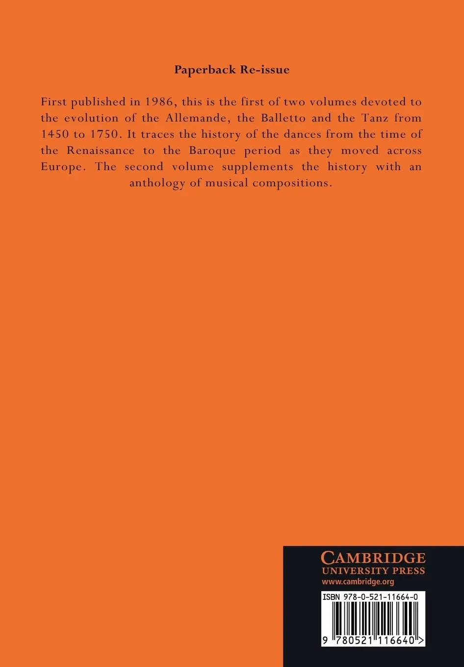 Rückseite: 9780521116640 | The Allemande and the Tanz | Richard Hudson | Taschenbuch | Englisch
