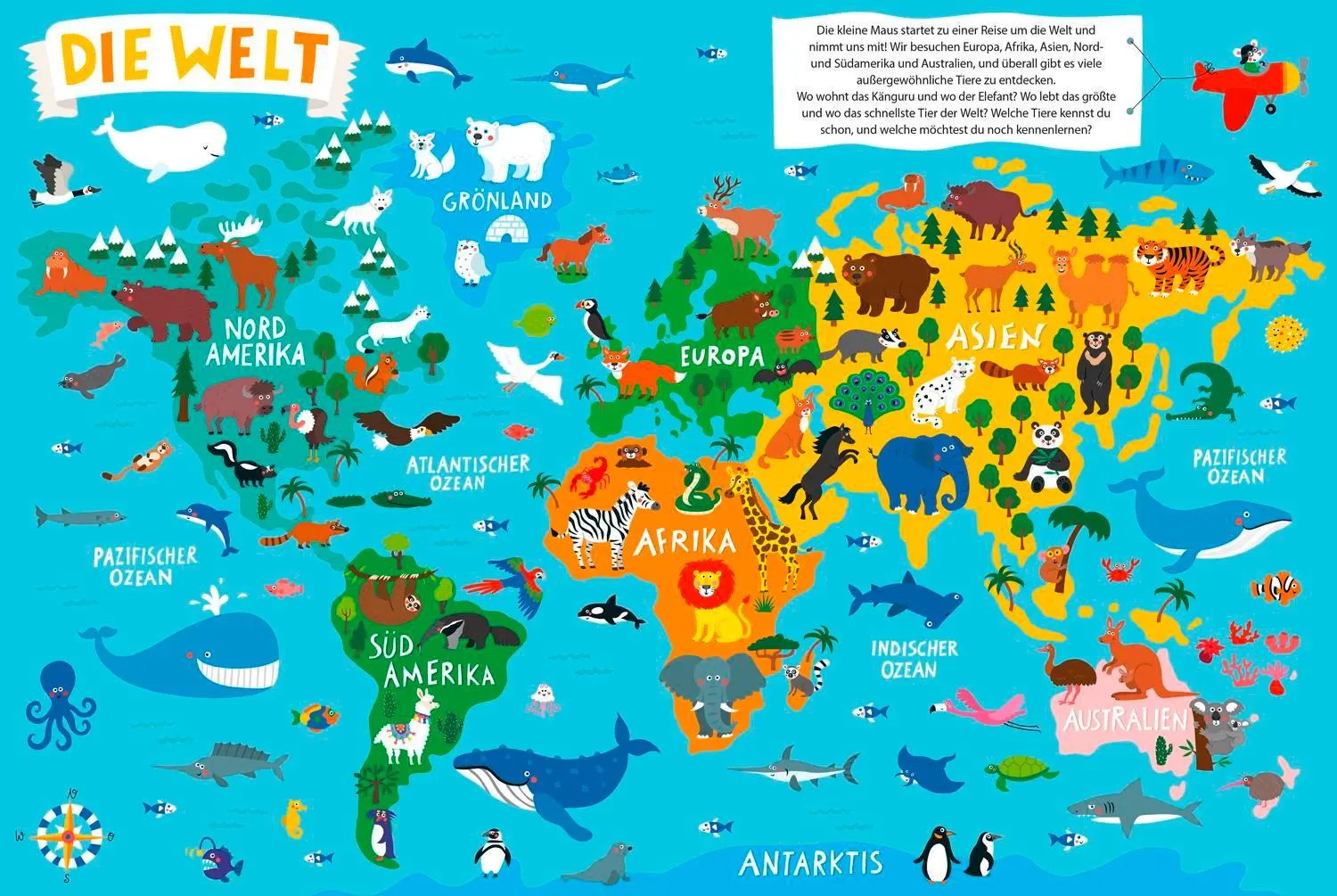 Bild: 9783737356640 | Mein kunterbunter Tieratlas | Wo wohnen Tiger, Bär und Elefant? | Buch
