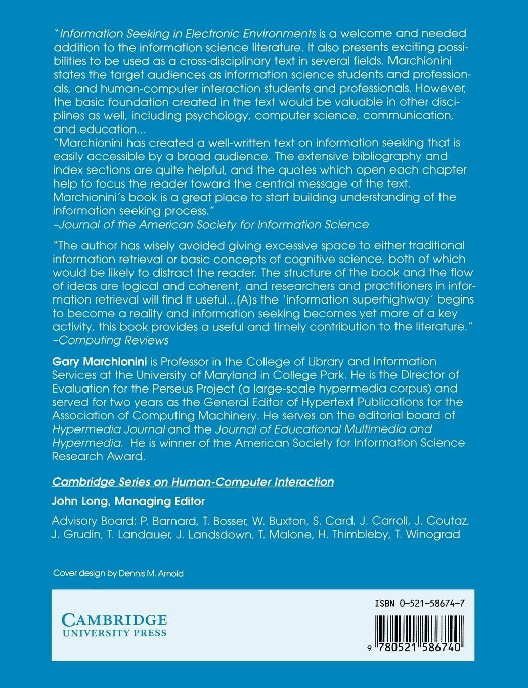 Rückseite: 9780521586740 | Information Seeking in Electronic Environments | Gary Marchionini