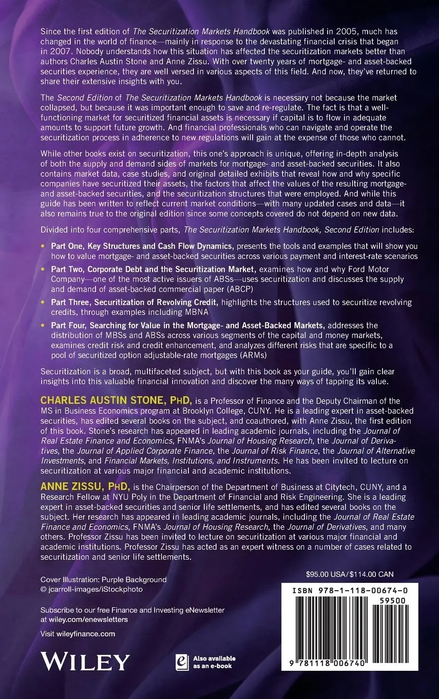 Rückseite: 9781118006740 | The Securitization Markets Handbook | Charles Austin Stone (u. a.)