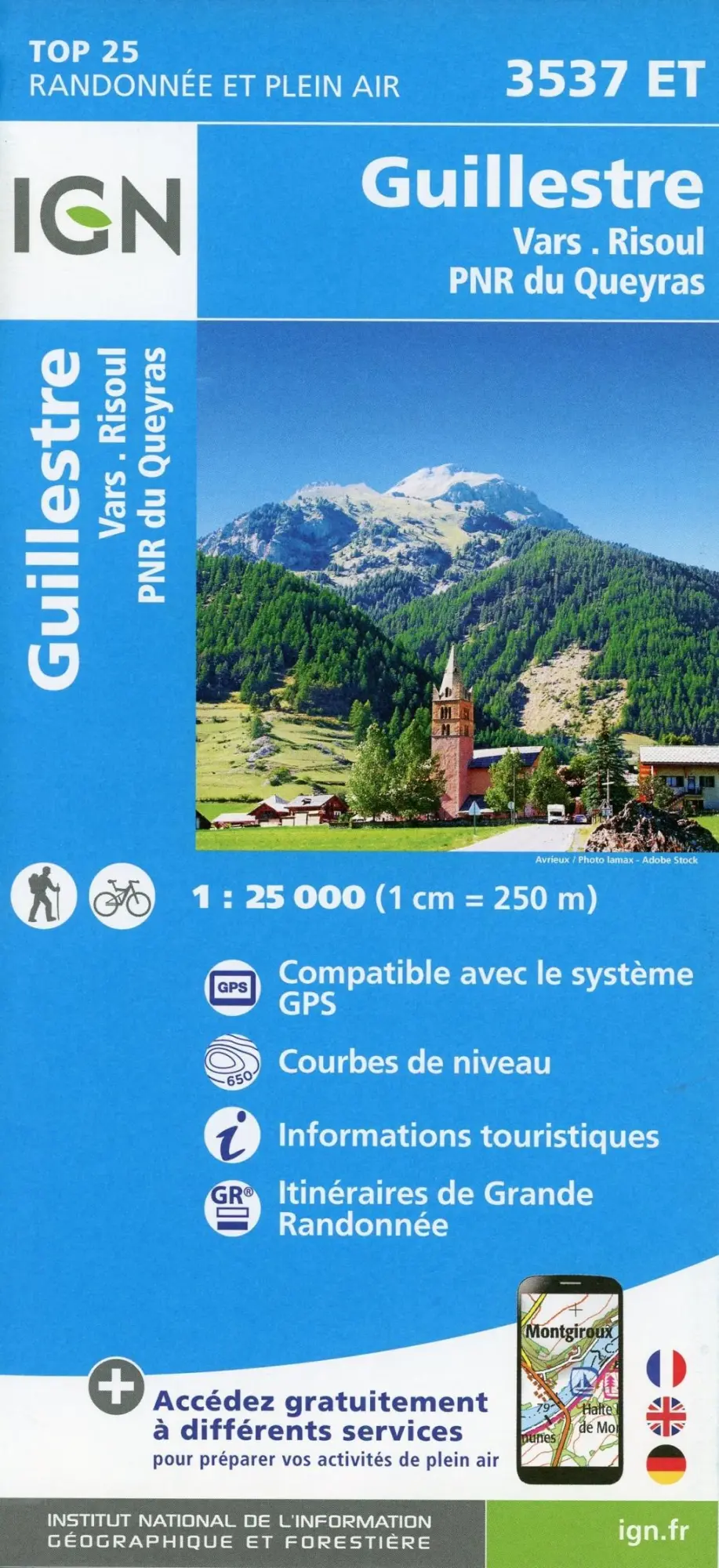 Cover: 9782758546740 | Guillestre. Vars. Risoul. Parc National du Queyras 1 : 25 000 | 2019