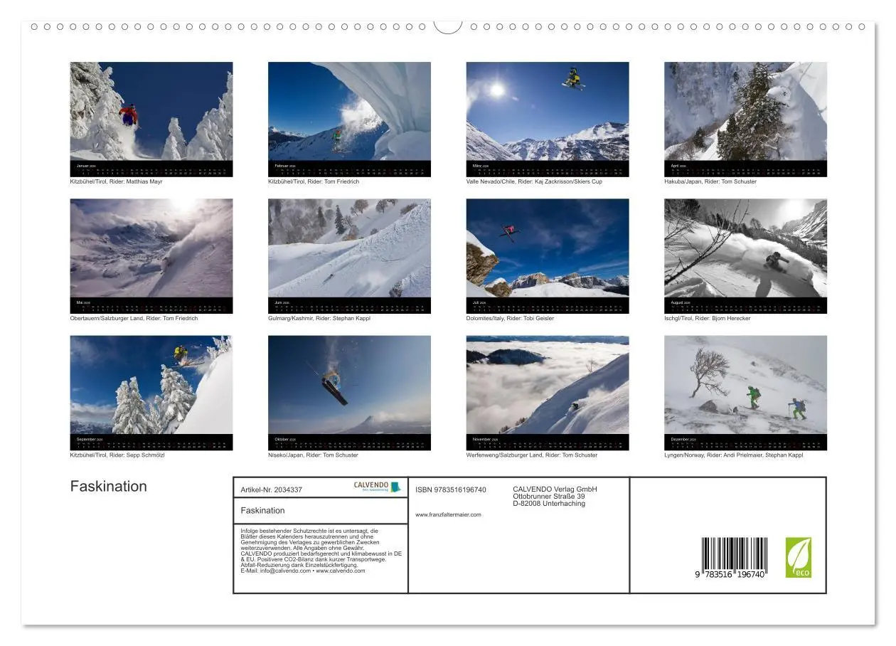 Bild: 9783516196740 | Faskination (hochwertiger Premium Wandkalender 2026 DIN A2 quer),...