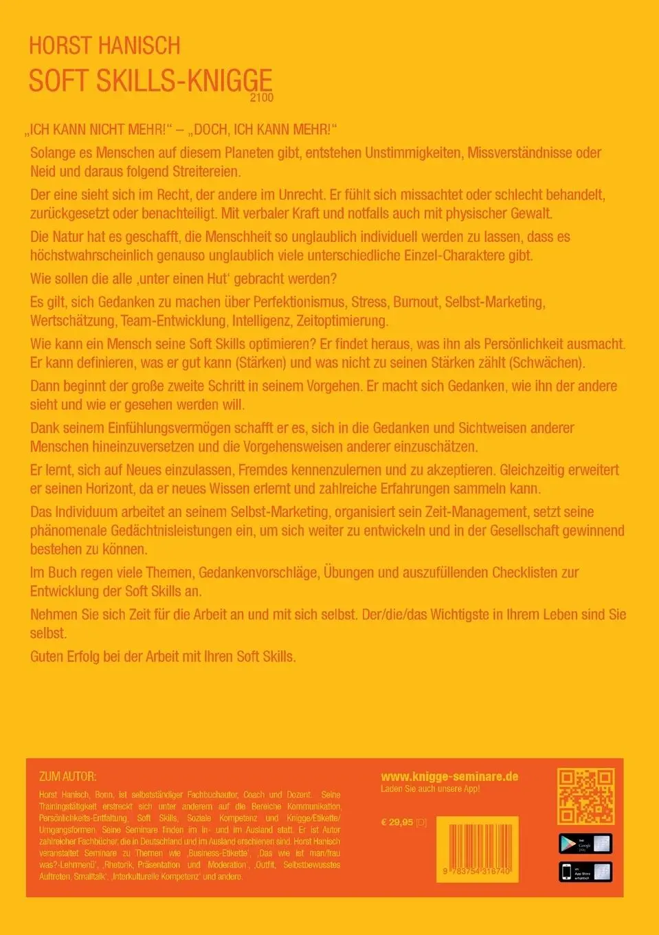 Rückseite: 9783754316740 | Soft Skills-Knigge 2100 | Horst Hanisch | Taschenbuch | 480 S. | 2021