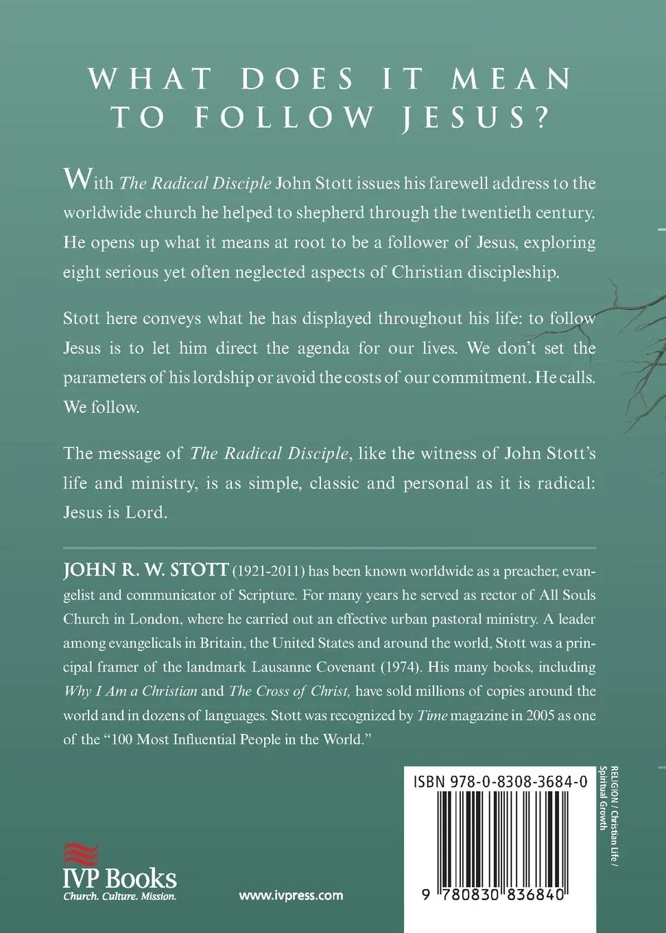 Rückseite: 9780830836840 | The Radical Disciple | Some Neglected Aspects of Our Calling | Stott
