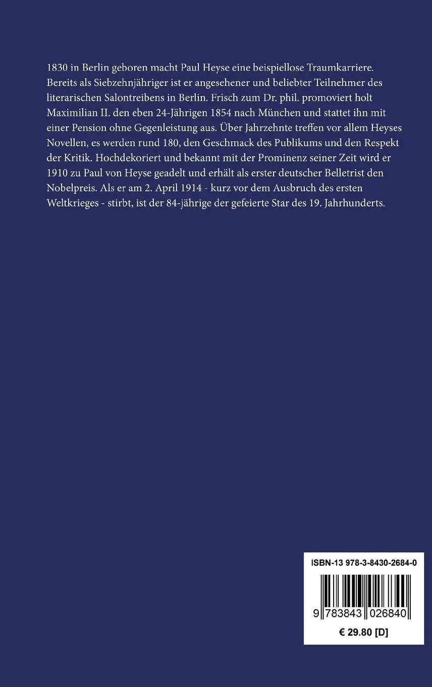 Rückseite: 9783843026840 | Novellen vom Gardasee | Paul Heyse | Buch | HC runder Rücken kaschiert