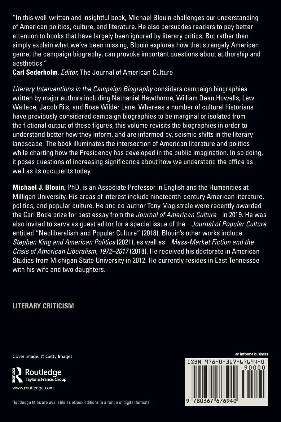Rückseite: 9780367676940 | Literary Interventions in the Campaign Biography | Michael J. Blouin