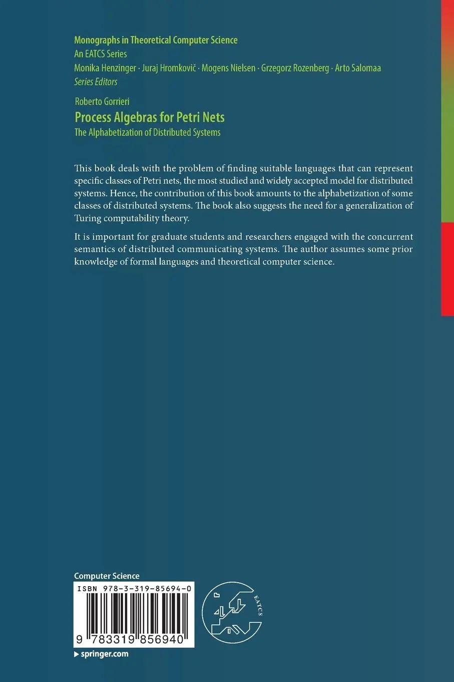 Rückseite: 9783319856940 | Process Algebras for Petri Nets | Roberto Gorrieri | Taschenbuch