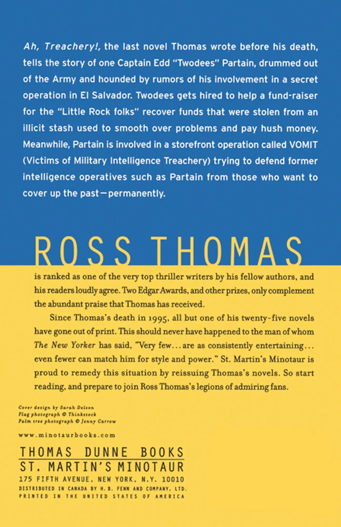 Rückseite: 9780312327040 | Ah, Treachery! | Ross Thomas | Taschenbuch | Englisch | 2004