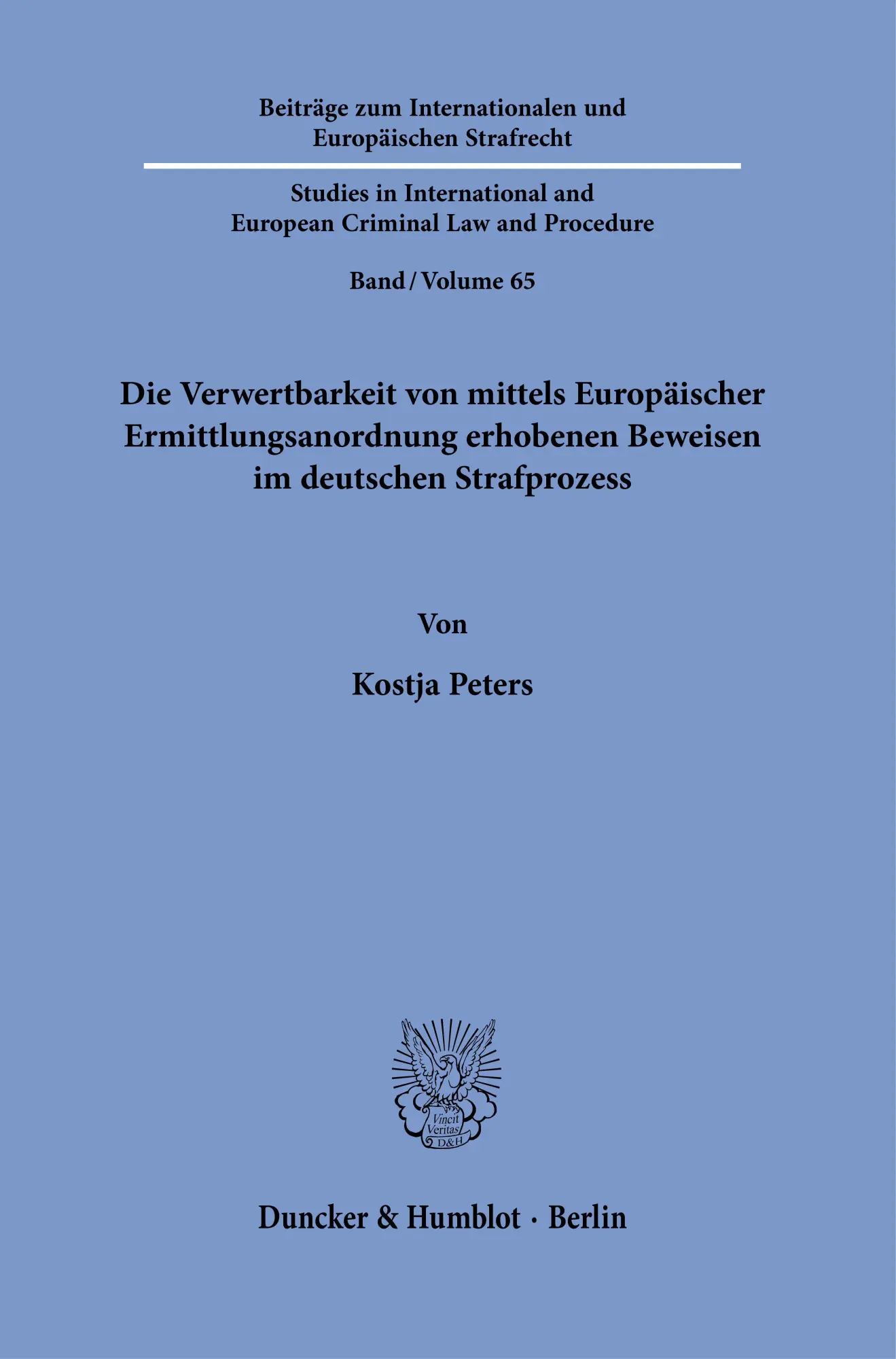 Cover: 9783428197040 | Die Verwertbarkeit von mittels Europäischer Ermittlungsanordnung...