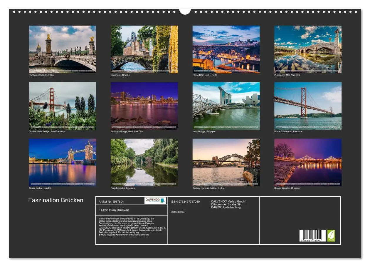 Bild: 9783457737040 | Faszination Brücken (Wandkalender 2026 DIN A2 quer), CALVENDO...
