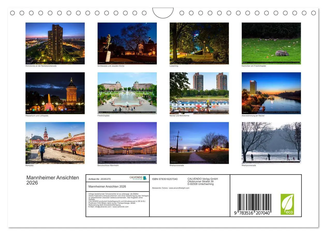 Bild: 9783516207040 | Mannheimer Ansichten 2026 (Wandkalender 2026 DIN A4 quer), CALVENDO...