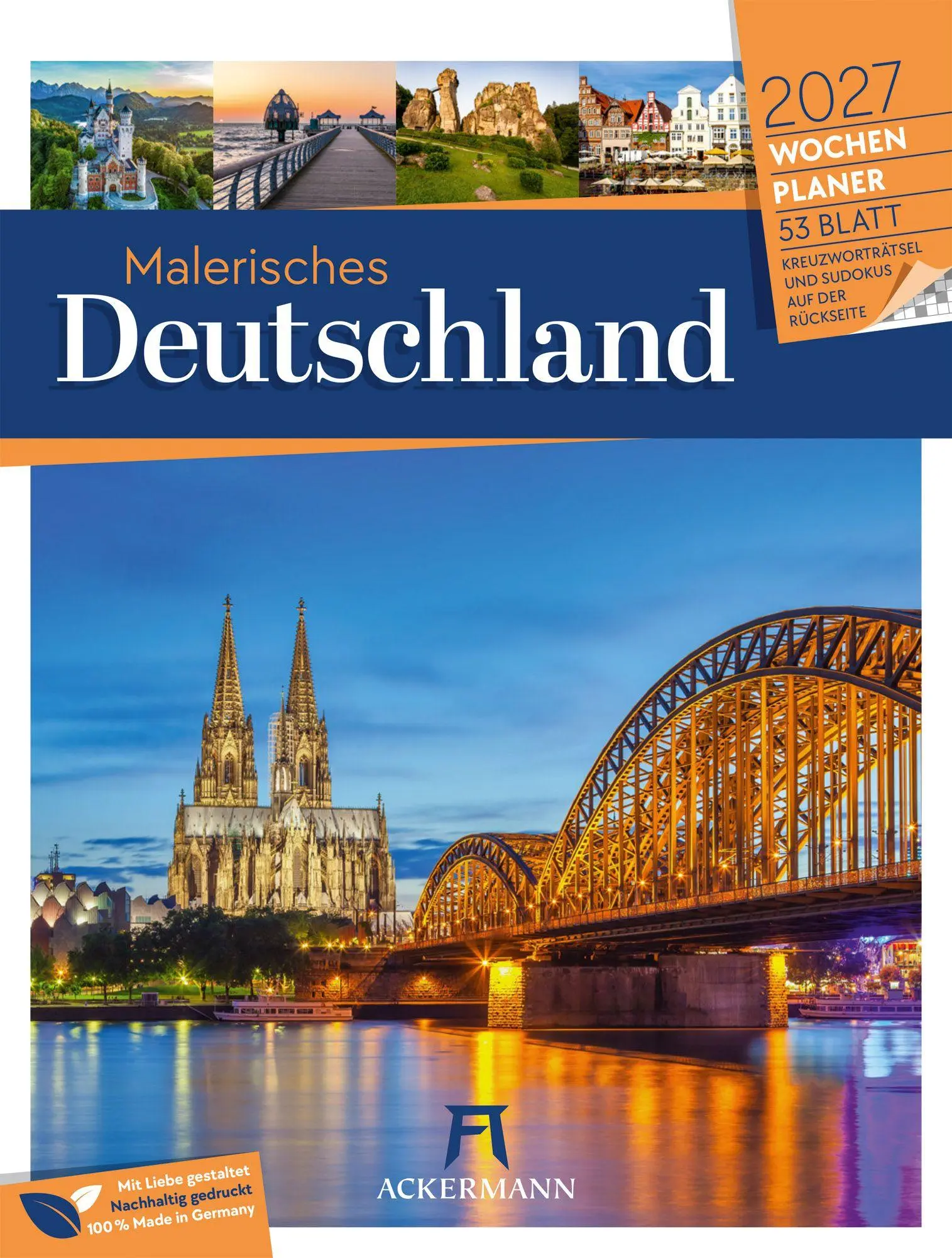 Cover: 9783838437040 | Malerisches Deutschland Wochenplaner Kalender 2027 | GmbH | Kalender
