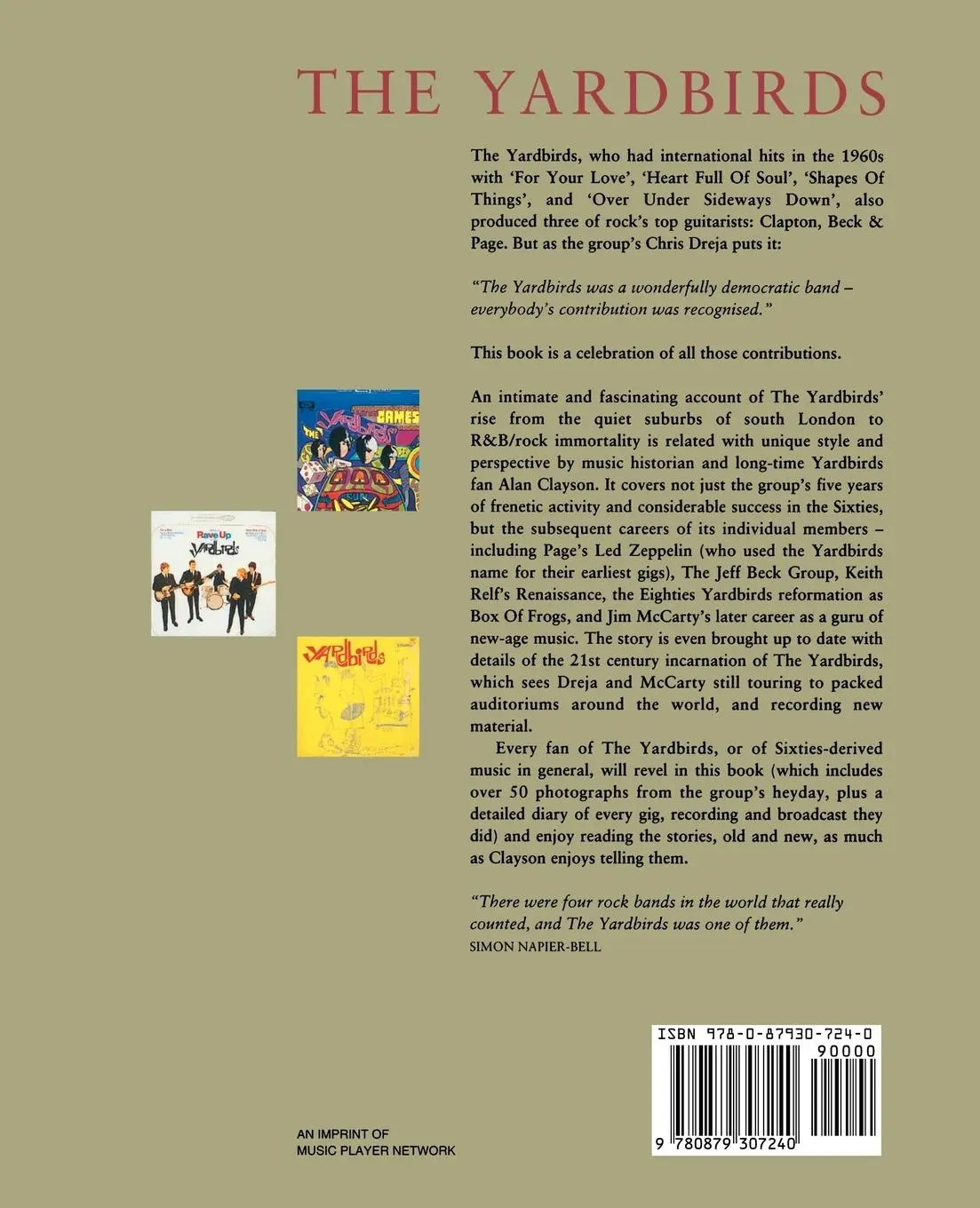 Rückseite: 9780879307240 | The Yardbirds | Alan Clayson | Taschenbuch | Englisch | 2002