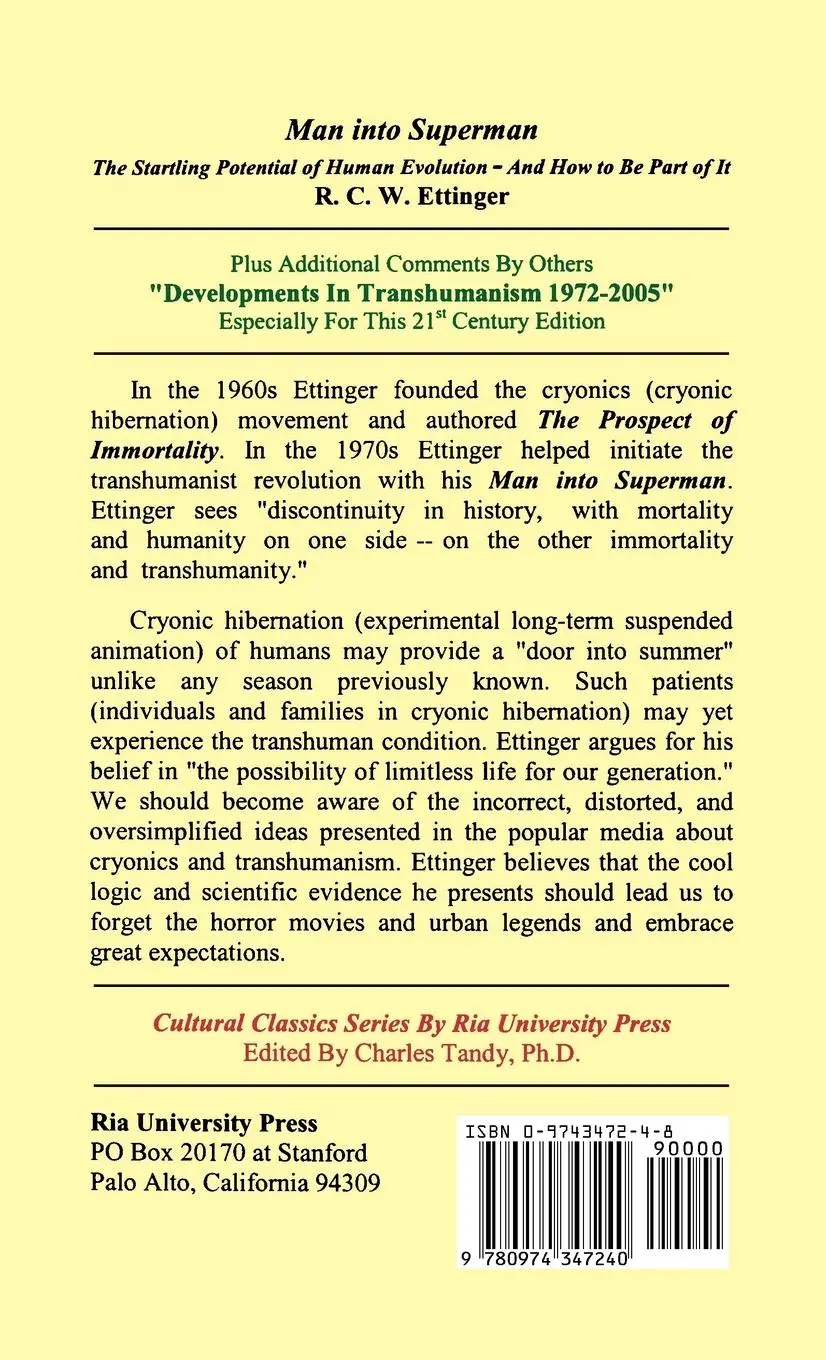 Rückseite: 9780974347240 | Man into Superman: The Startling Potential of Human Evolution --...