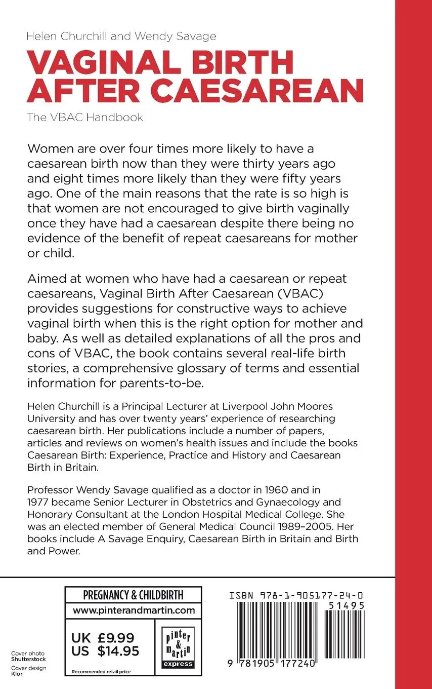 Rückseite: 9781905177240 | Vaginal Birth After Caesarean | Helen Churchill (u. a.) | Taschenbuch