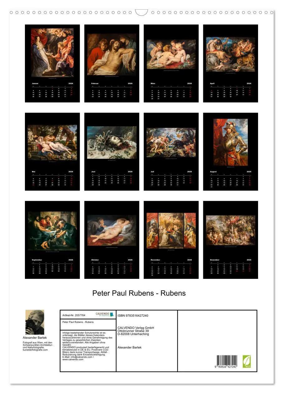 Bild: 9783516427240 | Peter Paul Rubens - Rubens (Wandkalender 2026 DIN A2 hoch),...