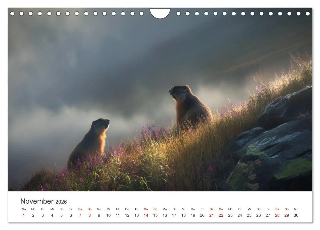 Bild: 9783516597240 | Alpenplüsch - Mit Murmeltieren durchs Jahr (Wandkalender 2026 DIN...
