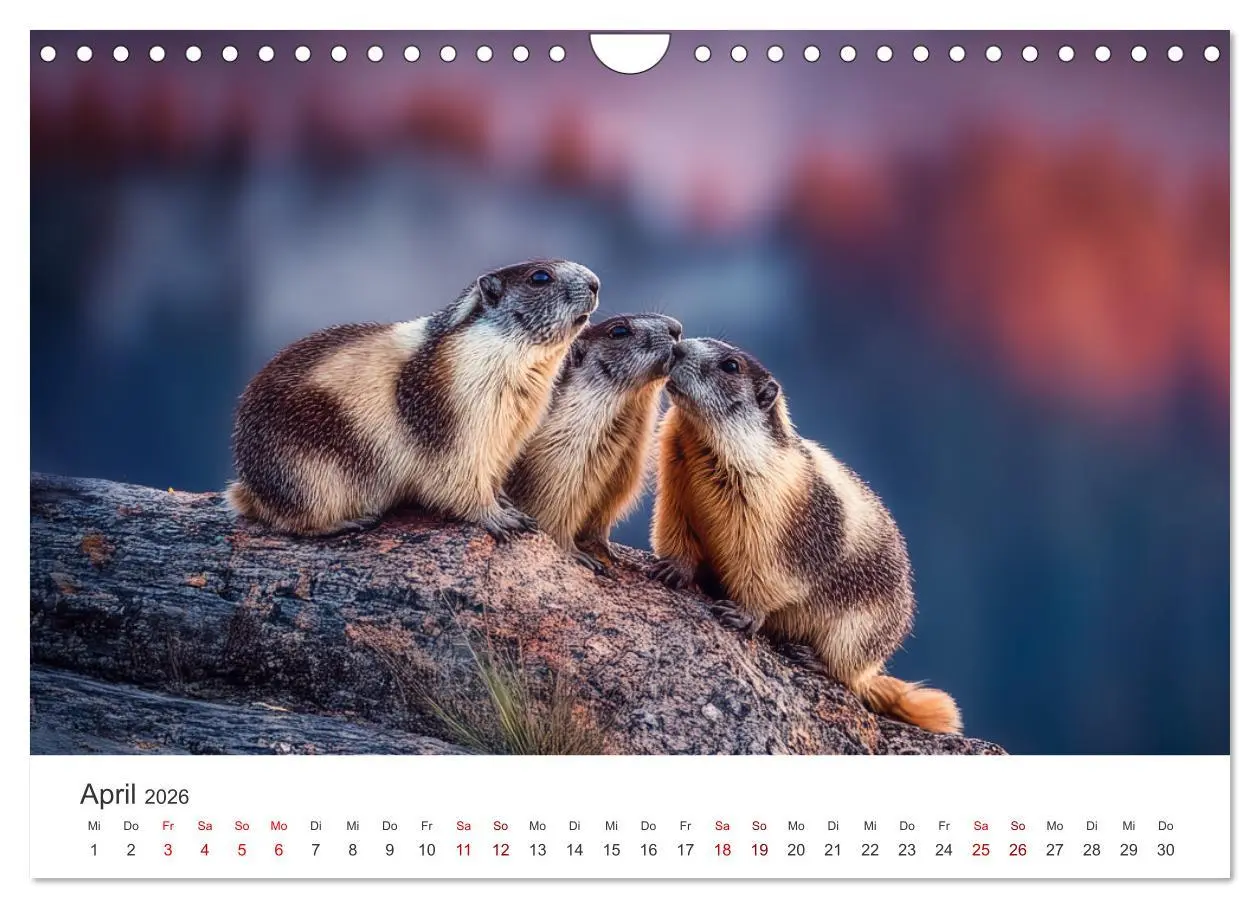 Bild: 9783516597240 | Alpenplüsch - Mit Murmeltieren durchs Jahr (Wandkalender 2026 DIN...
