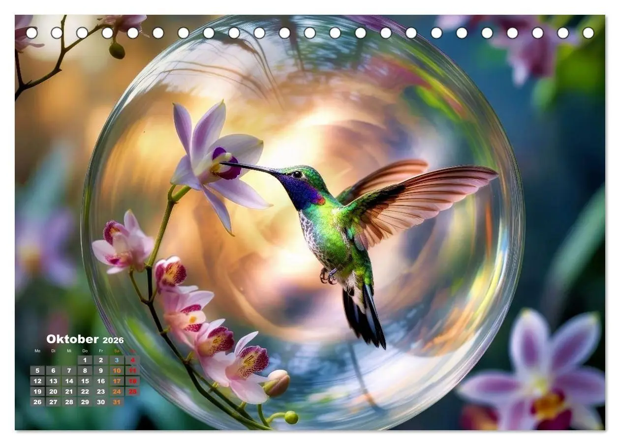 Bild: 9783516667240 | Kolibri in der Glaskugel (Tischkalender 2026 DIN A5 quer), CALVENDO...