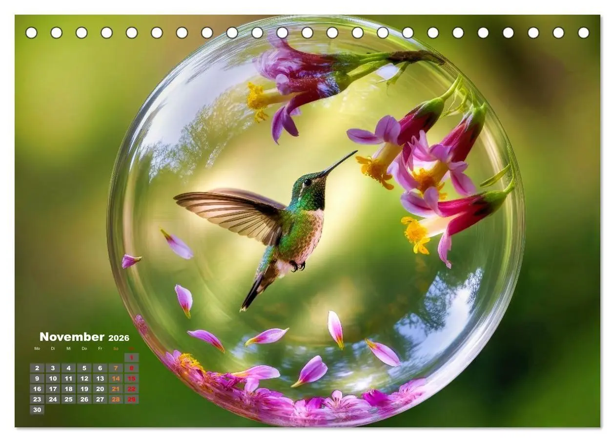 Bild: 9783516667240 | Kolibri in der Glaskugel (Tischkalender 2026 DIN A5 quer), CALVENDO...