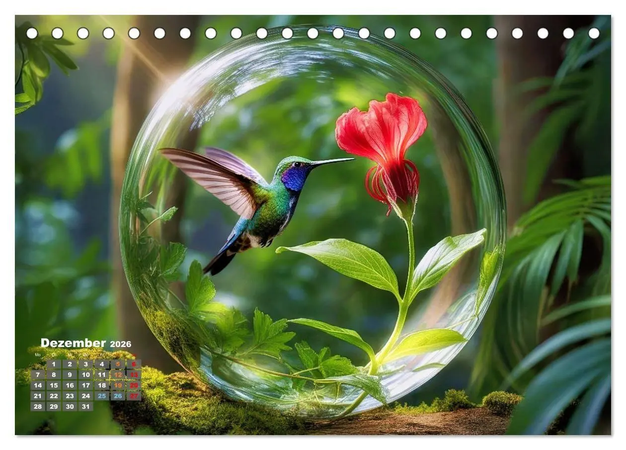 Bild: 9783516667240 | Kolibri in der Glaskugel (Tischkalender 2026 DIN A5 quer), CALVENDO...
