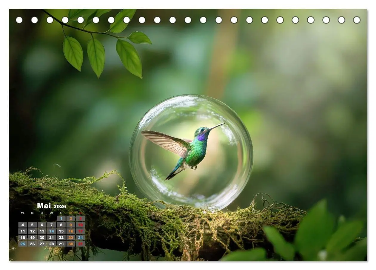 Bild: 9783516667240 | Kolibri in der Glaskugel (Tischkalender 2026 DIN A5 quer), CALVENDO...