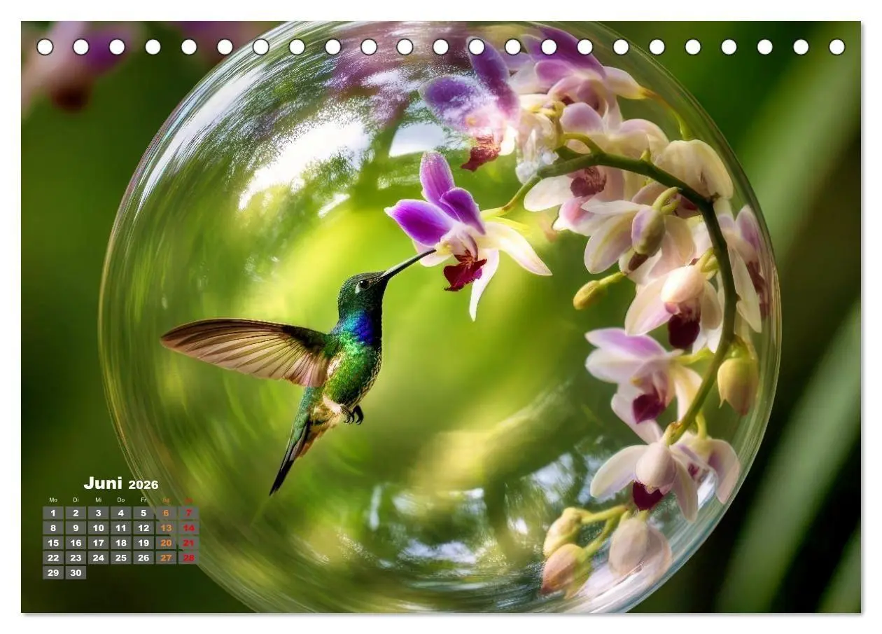 Bild: 9783516667240 | Kolibri in der Glaskugel (Tischkalender 2026 DIN A5 quer), CALVENDO...