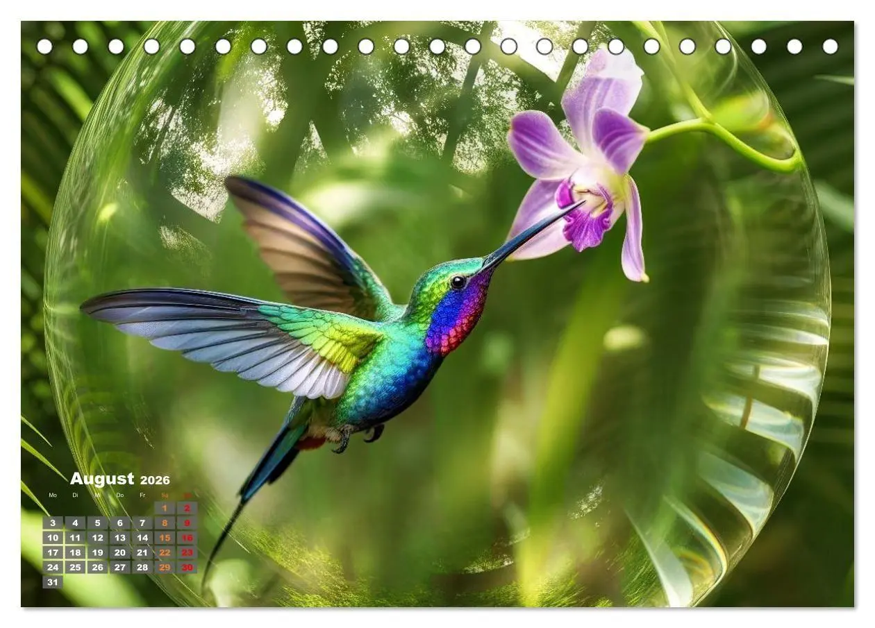 Bild: 9783516667240 | Kolibri in der Glaskugel (Tischkalender 2026 DIN A5 quer), CALVENDO...