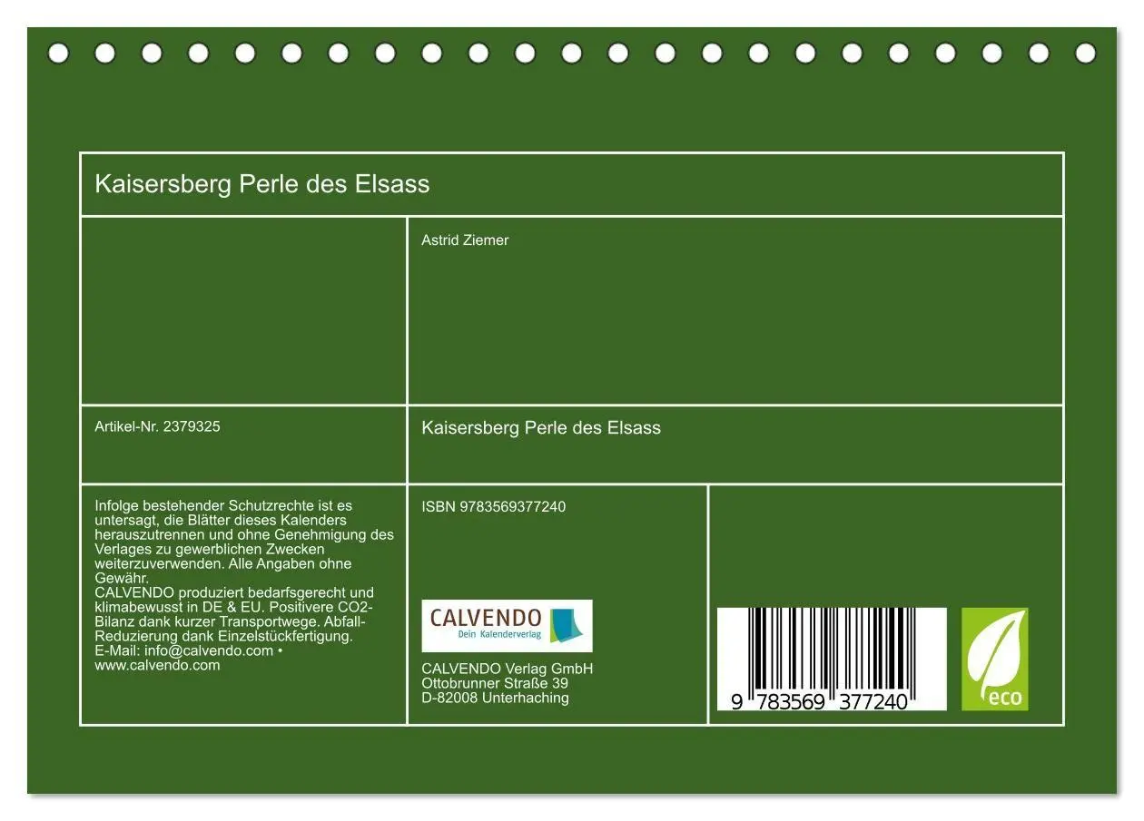 Bild: 9783569377240 | Kaisersberg Perle des Elsass (Tischkalender 2027 DIN A5 quer),...