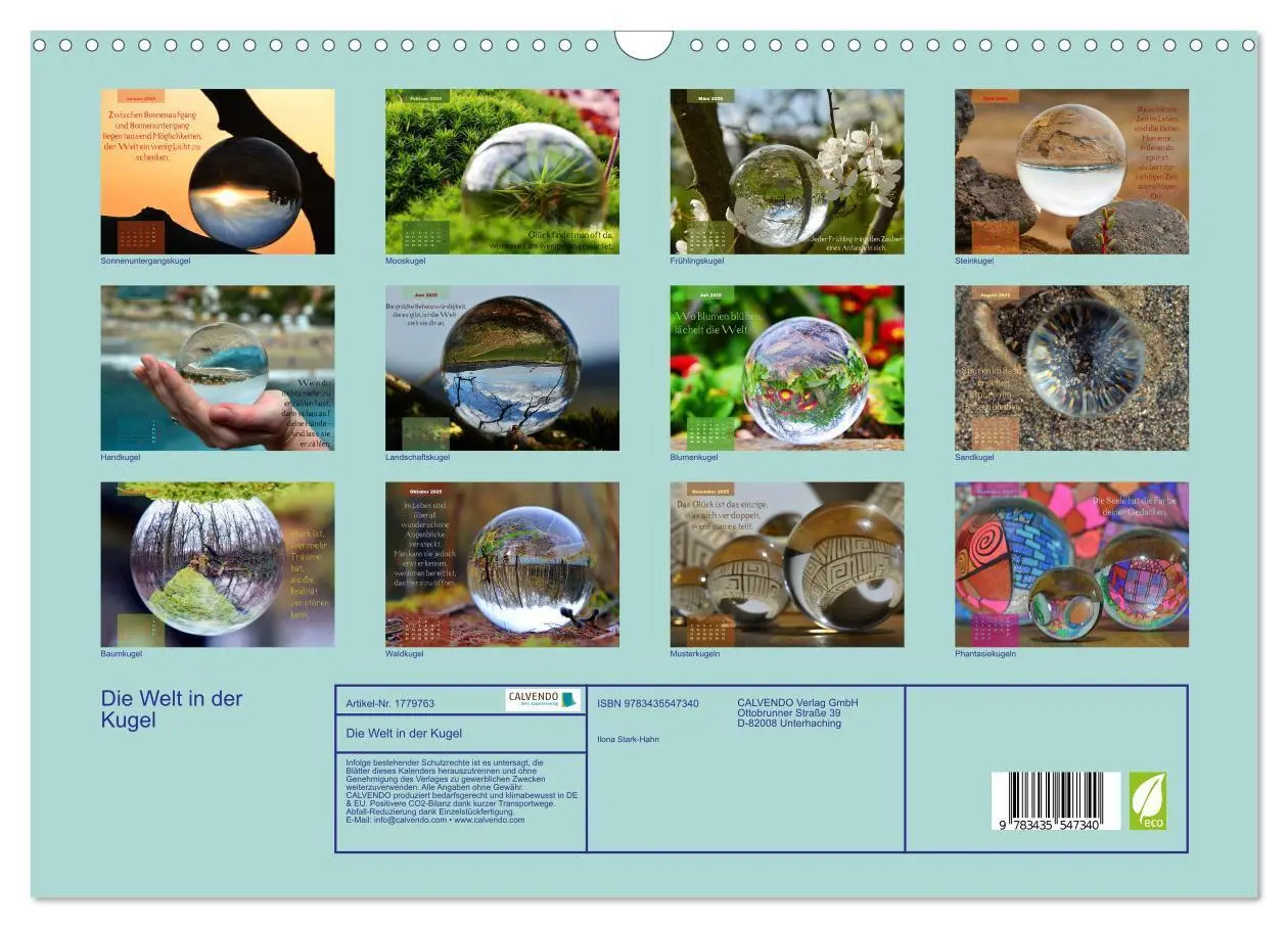 Bild: 9783435547340 | Die Welt in der Kugel (Wandkalender 2025 DIN A3 quer), CALVENDO...
