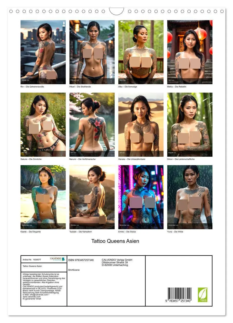 Bild: 9783457257340 | Tattoo Queens Asien (Wandkalender 2026 DIN A3 hoch), CALVENDO...