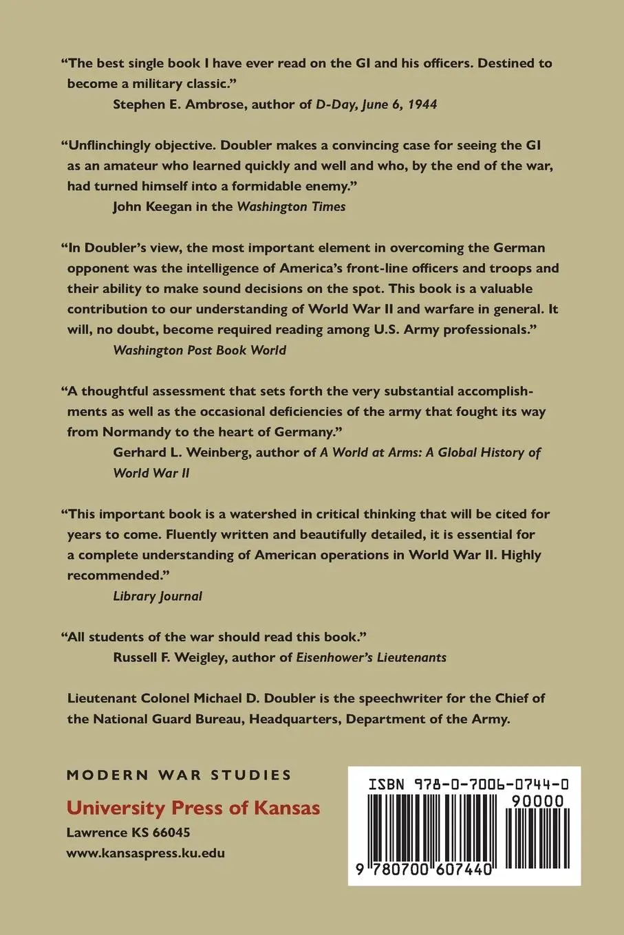 Rückseite: 9780700607440 | Closing with the Enemy | How GIs Fought the War in Europe, 1944-1945