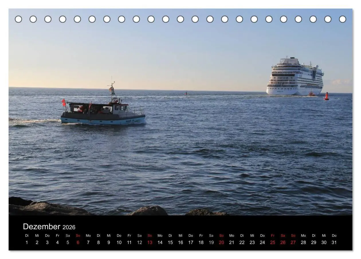 Bild: 9783516197440 | Cruiseliner in Warnemünde (Tischkalender 2026 DIN A5 quer),...